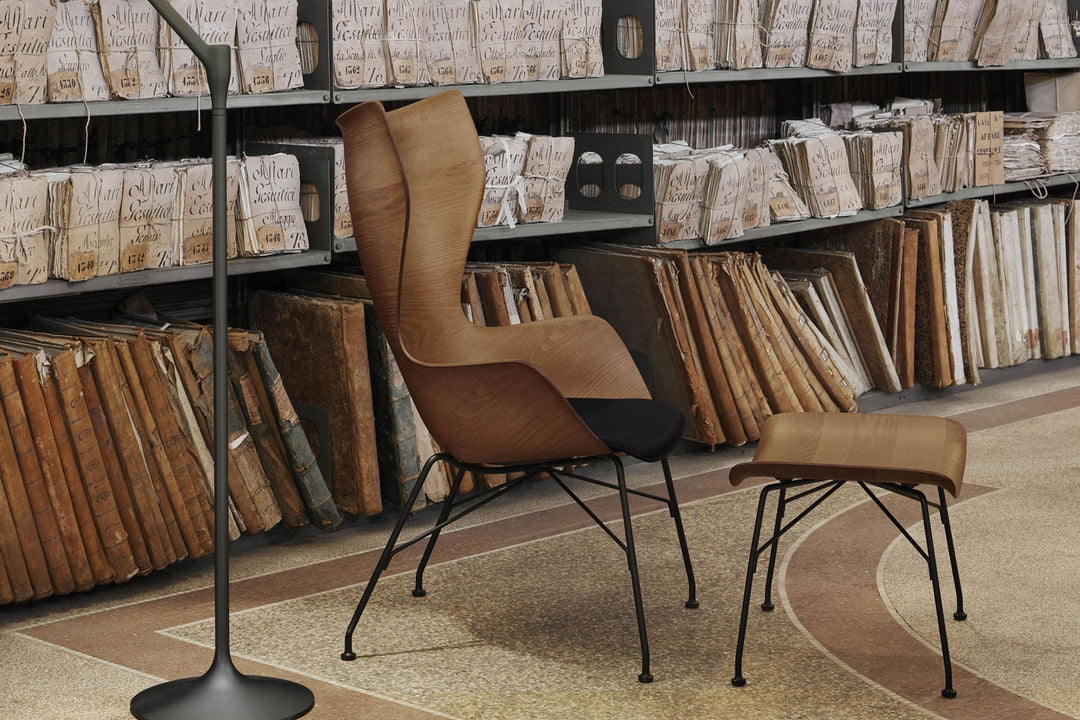 K/Wood Leather Lounge Chair Chairs Kartell