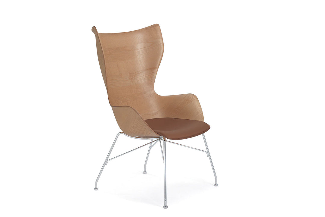 K/Wood Leather Lounge Chair Chairs Kartell