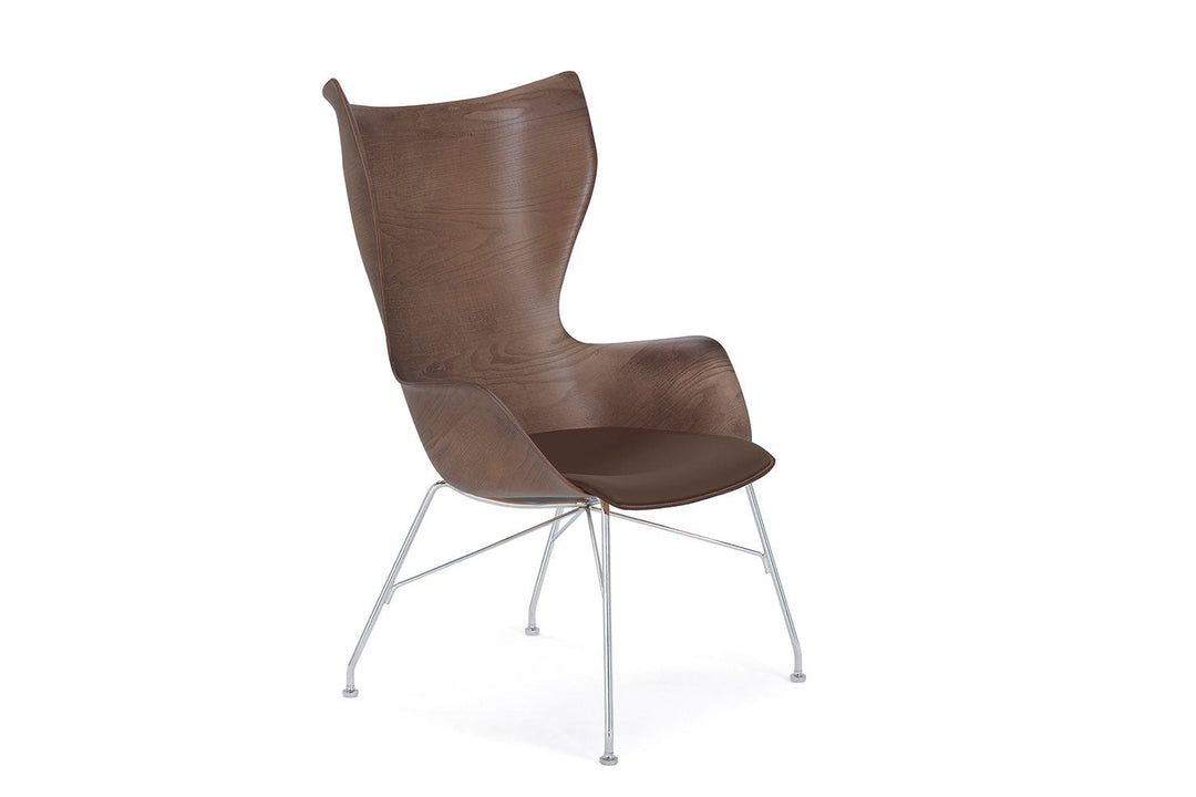 K/Wood Leather Lounge Chair Chairs Kartell