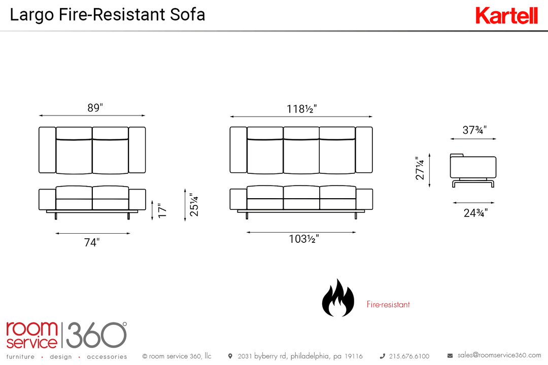 Kartell Largo Fire Resistant Sofa