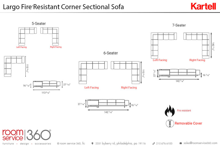 Kartell Largo Fire Resistant Sofa