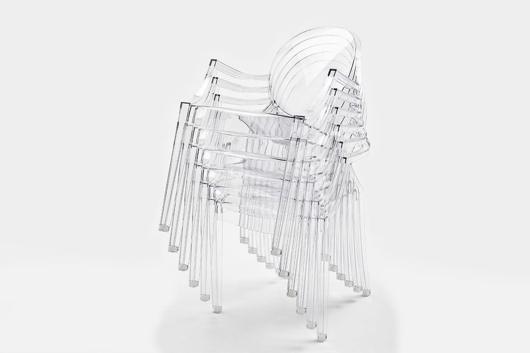 Louis Ghost Fire-Resistant Dining Chair (Set of 4) Dining Chairs Kartell