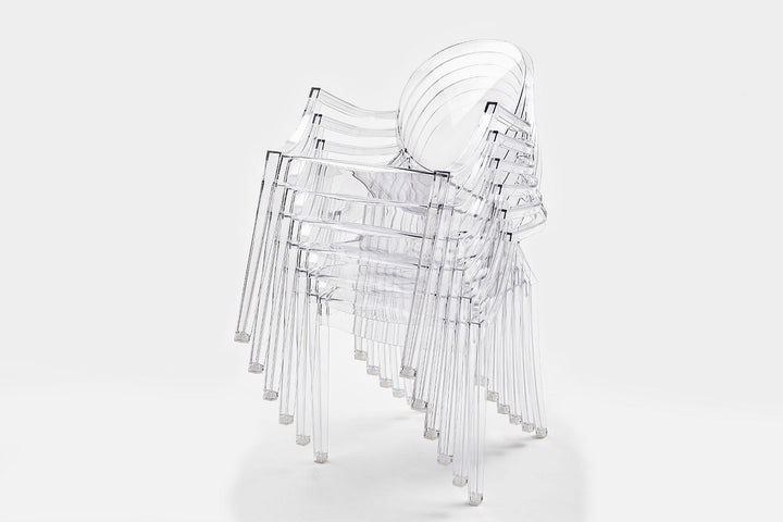 Louis Ghost Fire-Resistant Dining Chair (Set of 4) Dining Chairs Kartell
