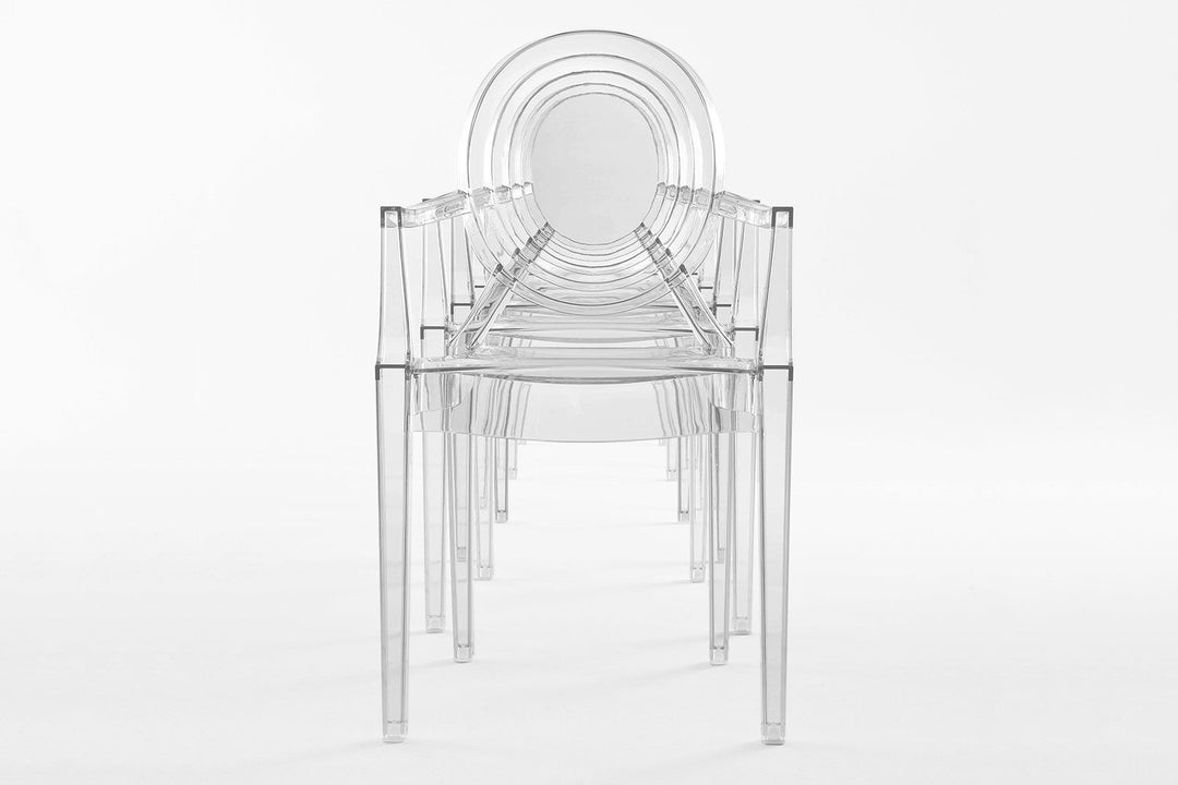 Louis Ghost Fire-Resistant Dining Chair (Set of 4) Dining Chairs Kartell