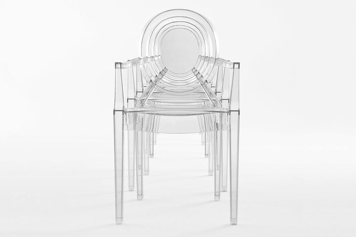Louis Ghost Fire-Resistant Dining Chair (Set of 4) Dining Chairs Kartell