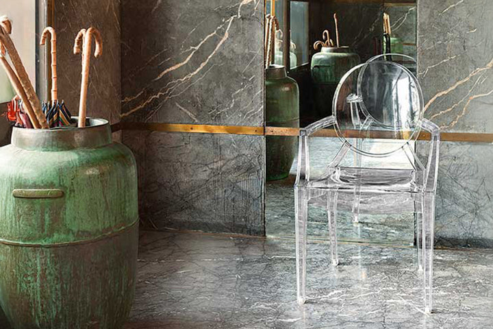 Louis Ghost Fire-Resistant Dining Chair (Set of 4) Dining Chairs Kartell