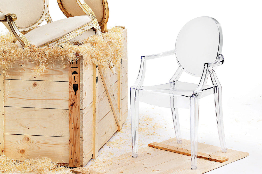 Louis Ghost Fire-Resistant Dining Chair (Set of 4) Dining Chairs Kartell