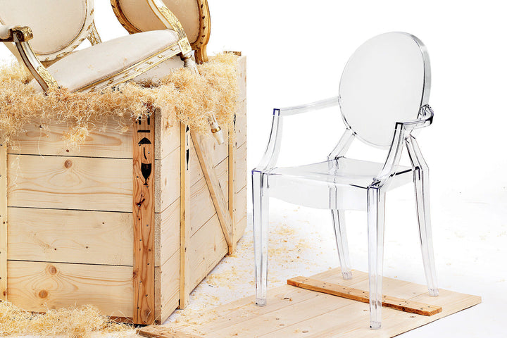 Louis Ghost Fire-Resistant Dining Chair (Set of 4) Dining Chairs Kartell