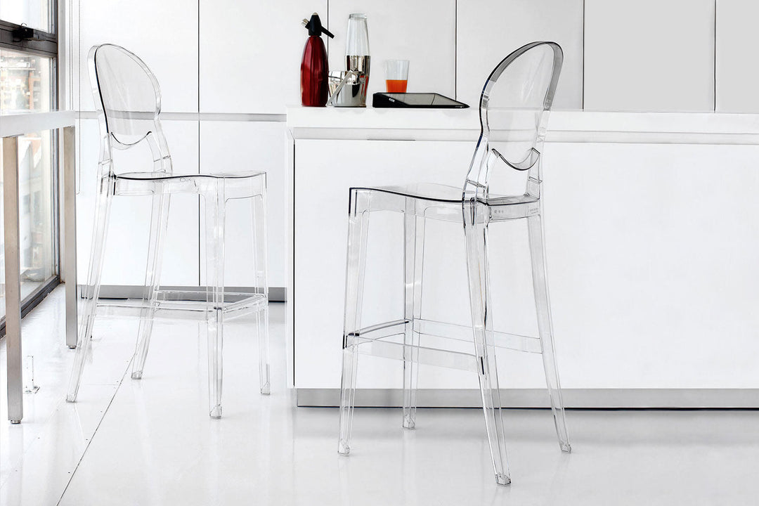 One More Bar Stool (Set of 2) Quickship Bar + Counter Stools Kartell