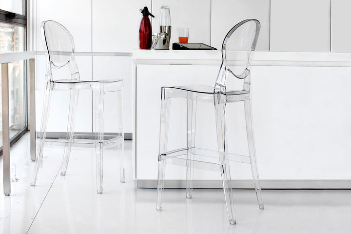 One More Bar Stool (Set of 2) Quickship Bar + Counter Stools Kartell