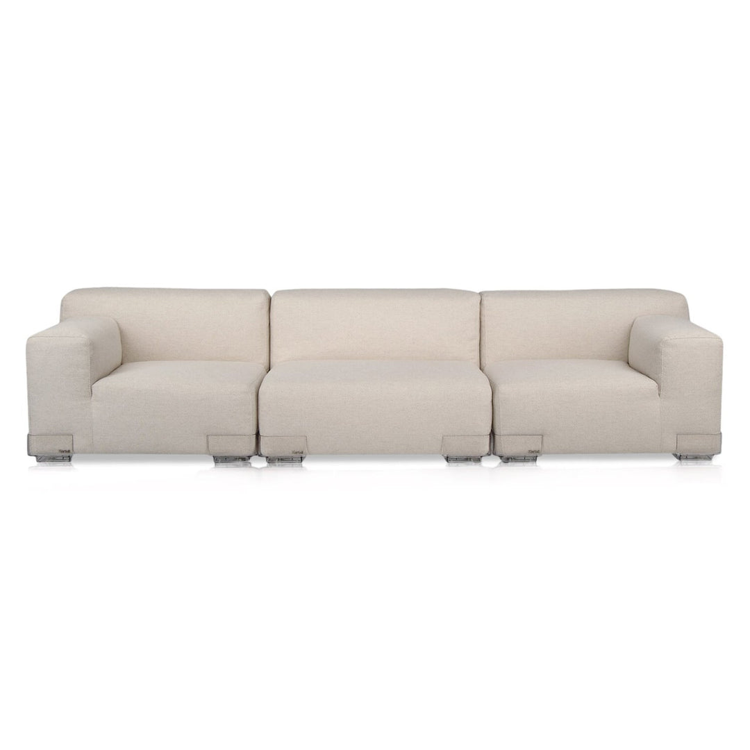 Plastics Duo 3 Seater Sofa Sofas Kartell Ecru Small: 101.4 in width
