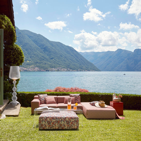 Plastics Outdoor Liberty 2-Seater Sofa with 3-Poufs Outdoor Sofas Kartell