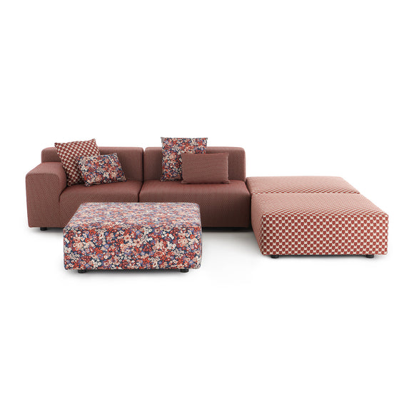 Plastics Outdoor Liberty 2-Seater Sofa with 3-Poufs Outdoor Sofas Kartell