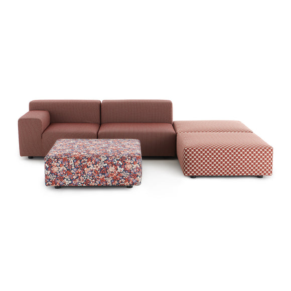 Plastics Outdoor Liberty 2-Seater Sofa with 3-Poufs Outdoor Sofas Kartell