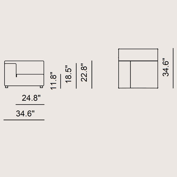 Plastics Outdoor Liberty 3-Seater Sofa with Pouf Outdoor Sofas Kartell