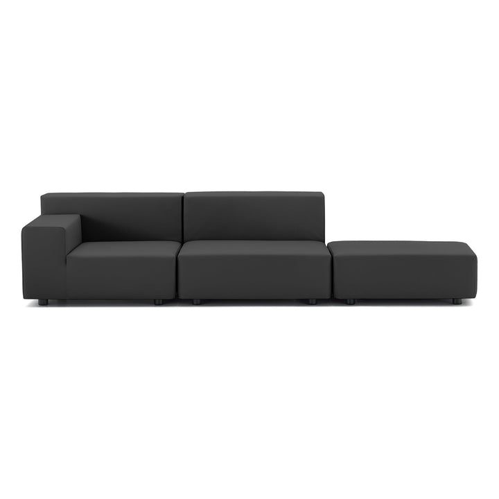 Plastics Tech Two Seater Sofa + Ottoman Sectional Sofas Kartell Black Left Arm