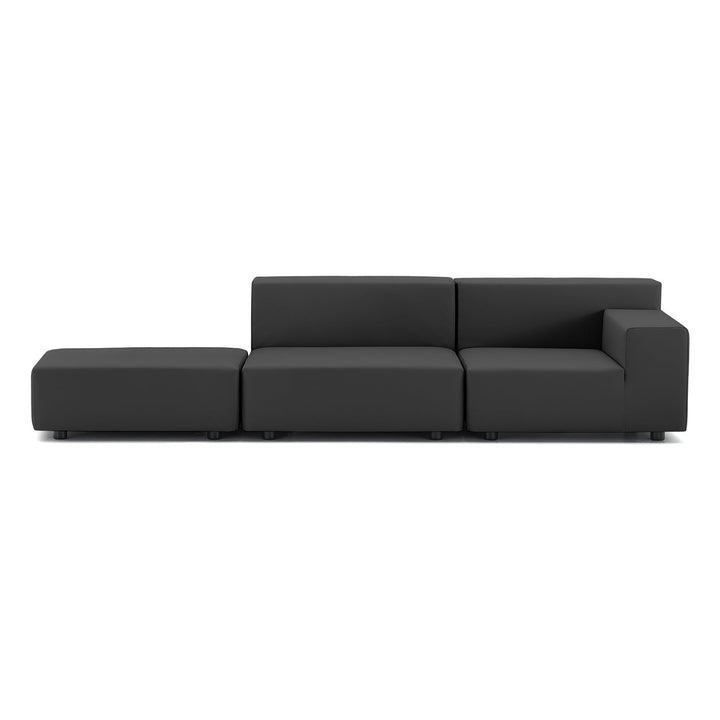 Plastics Tech Two Seater Sofa + Ottoman Sectional Sofas Kartell Black Right Arm