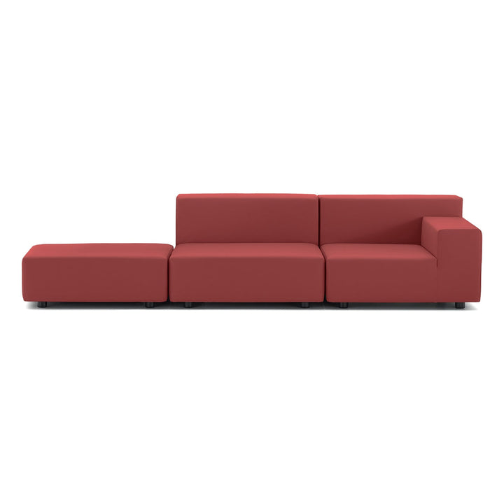 Plastics Tech Two Seater Sofa + Ottoman Sectional Sofas Kartell Brick Red Right Arm
