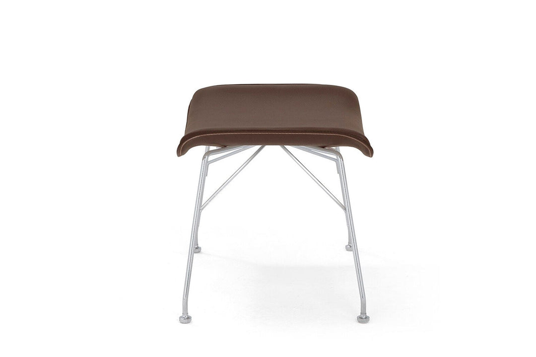 S/Wood Leather Footstool Ottomans + Stools Kartell