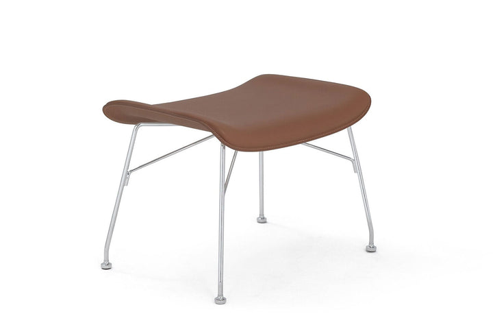 S/Wood Leather Footstool Ottomans + Stools Kartell