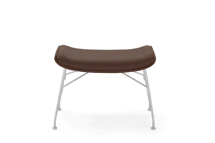 S/Wood Leather Footstool Ottomans + Stools Kartell