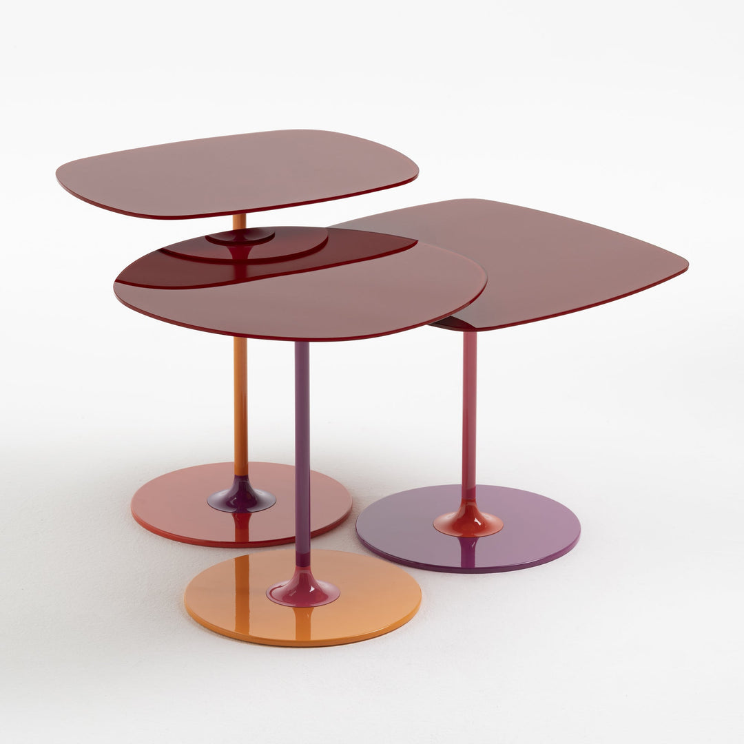 Thierry Side Table Set Accent Tables Kartell Burgundy