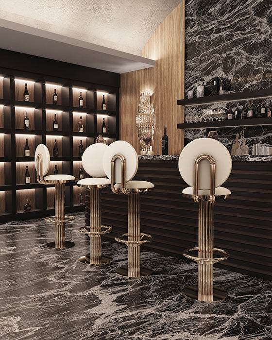 KELLY ROUND BAR CHAIR Bar Stools Essential Homes
