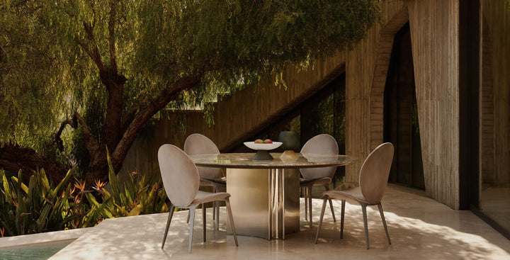Kerwan Outdoor Round Marble Table Fixed Tables Visionnaire