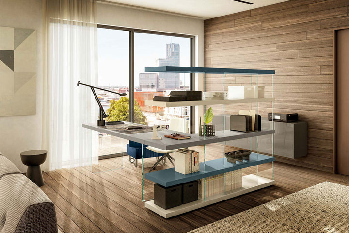 Air 1256 Bookshelf with Desk Bookshelves Lago