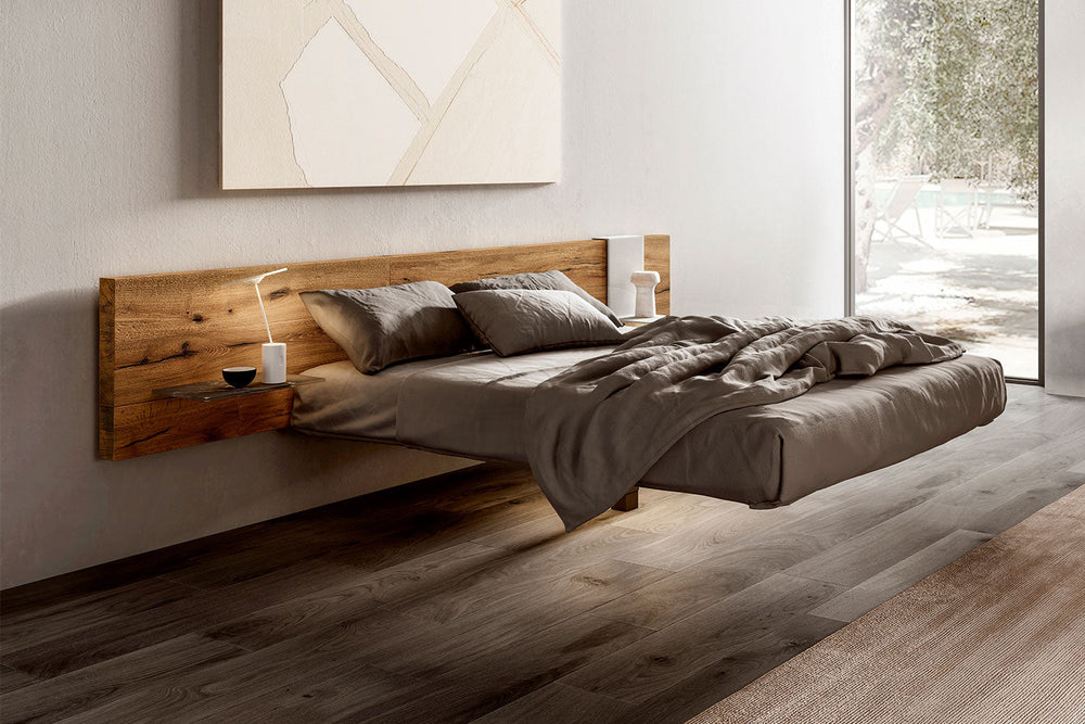 Fluttua Wide Wood Bed Beds Lago