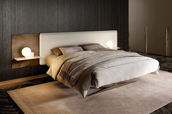 Steel Free Bed with Glass Headboard Beds Lago