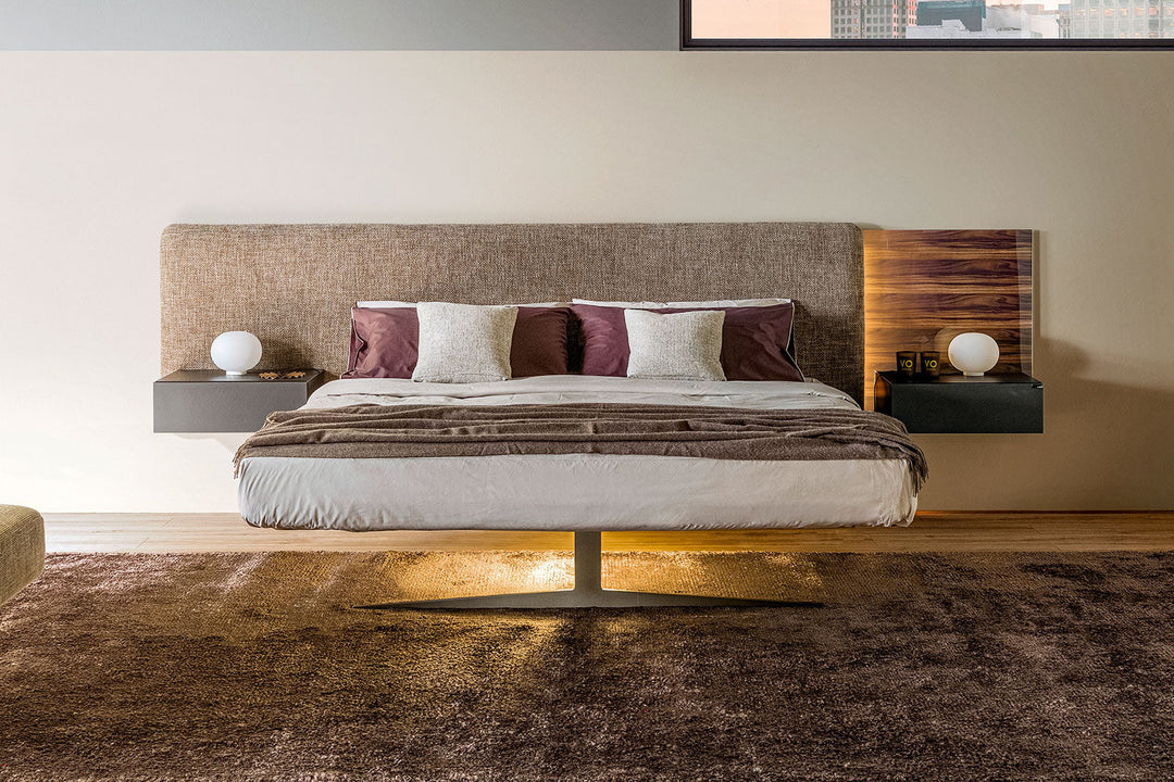 Steel Free Bed with Glass Headboard Beds Lago