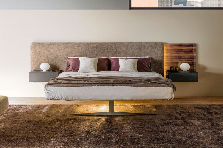 Steel Free Bed with Glass Headboard Beds Lago
