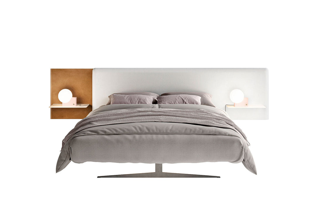 Steel Free Bed with Glass Headboard Beds Lago