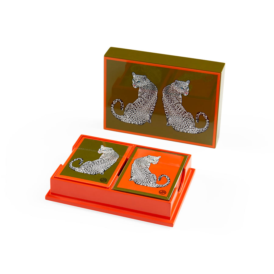 Leopard Lacquer Card Set Jonathan Adler