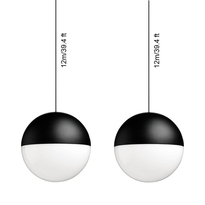 String Light Sphere Pendant Light Lighting FLOS 2 x F6486030 - Two Spheres (12m / 39.4 ft) F6482030 - Canopy For Ceiling Or Wall Mounting Light Only