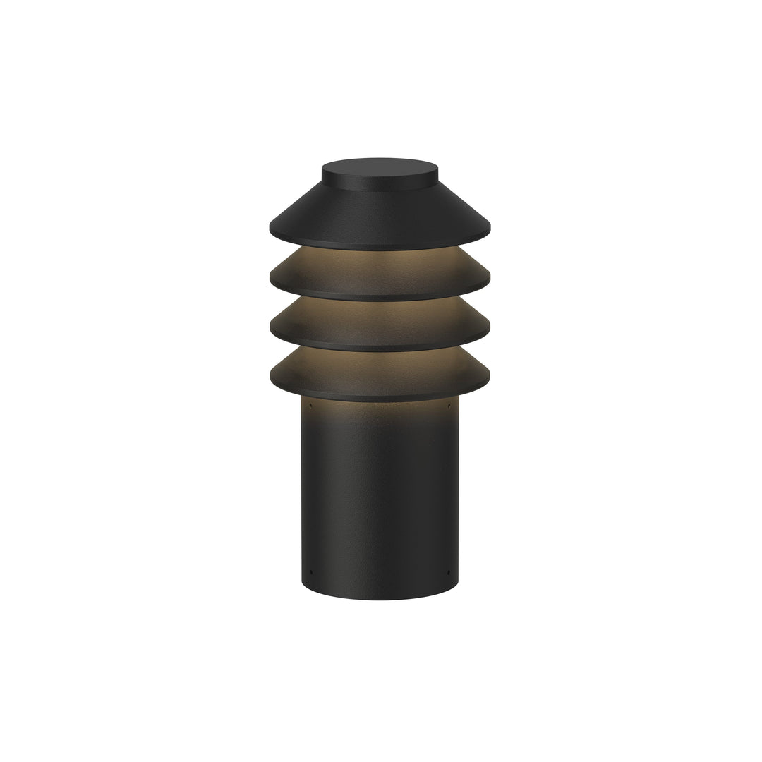 Bysted Garden Outdoor Bollard Light Louis Poulsen Black Short: 10 in height / Base Plate Without Adaptor 3000K - Soft White