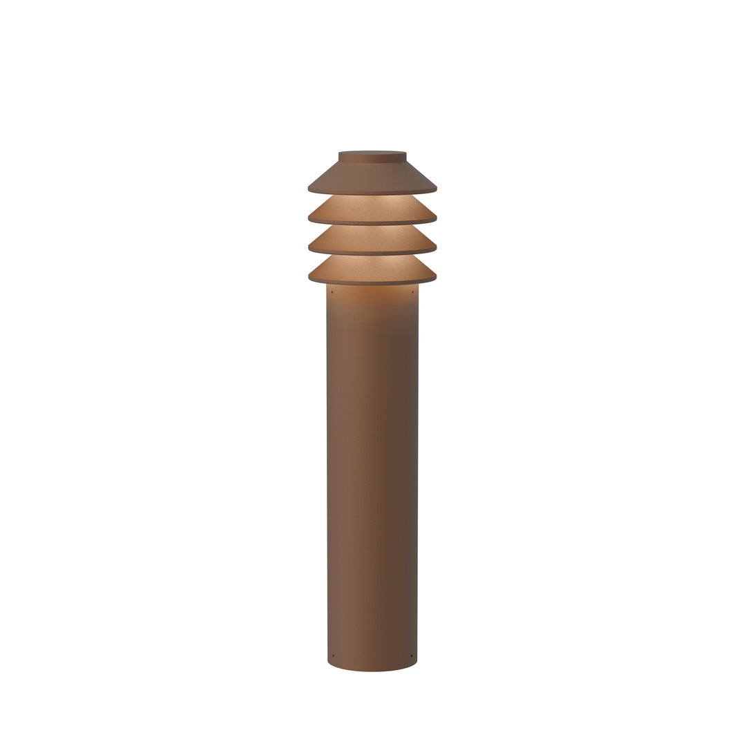 Bysted Garden Outdoor Bollard Light Louis Poulsen Corten Long: 21 in height / Base Plate Without Adaptor 3000K - Soft White