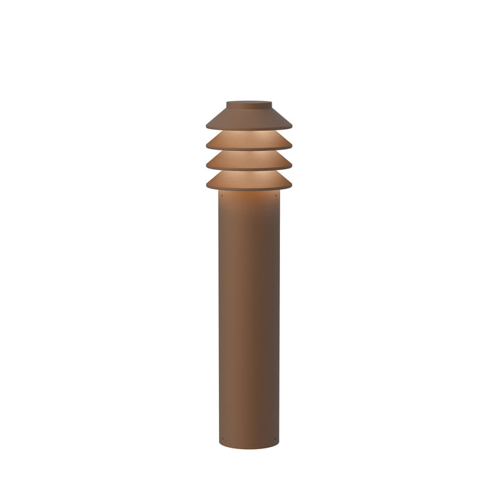 Bysted Garden Outdoor Bollard Light Louis Poulsen Corten Long: 21 in height / Base Plate Without Adaptor 3000K - Soft White