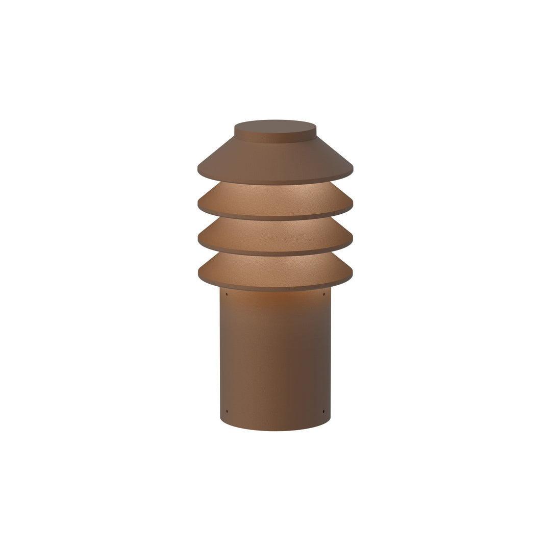 Bysted Garden Outdoor Bollard Light Louis Poulsen Corten Short: 10 in height / Base Plate Without Adaptor 3000K - Soft White