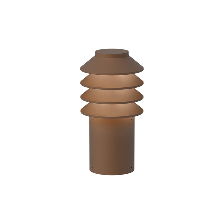 Bysted Garden Outdoor Bollard Light Louis Poulsen Corten Short: 10 in height / Base Plate Without Adaptor 3000K - Soft White