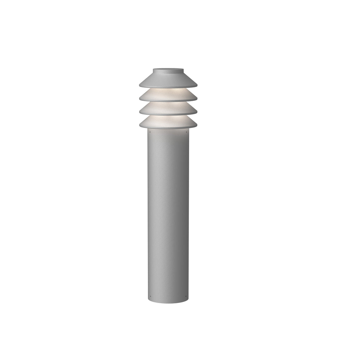 Bysted Garden Outdoor Bollard Light Louis Poulsen Natural Paint Aluminum Long: 21 in height / Base Plate Without Adaptor 3000K - Soft White