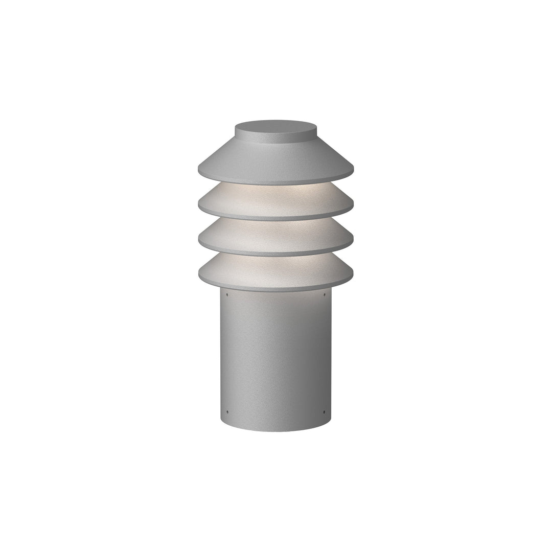 Bysted Garden Outdoor Bollard Light Louis Poulsen Natural Paint Aluminum Short: 10 in height / Base Plate Without Adaptor 3000K - Soft White