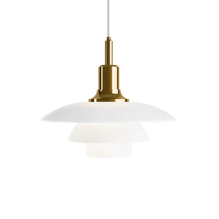 PH 3 1/2-3 Glass Pendant Light Lighting Louis Poulsen White Glass / Brass