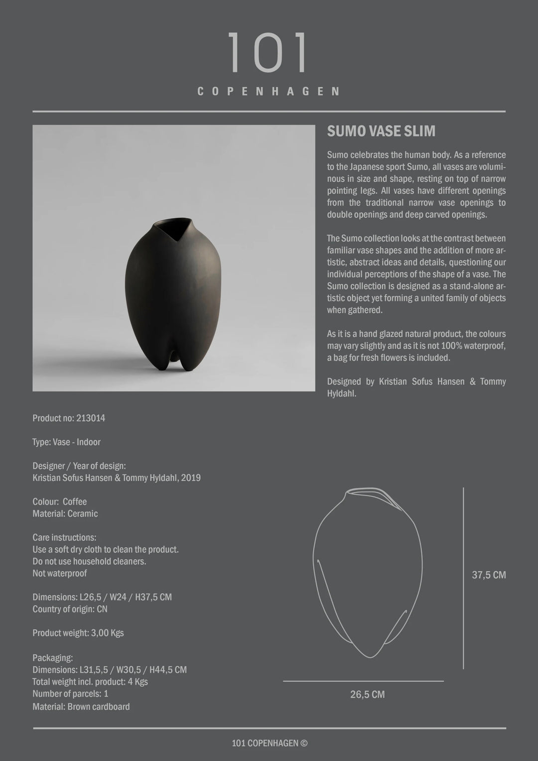 Sumo Vase, Slim - Coffee Vases 101 Copenhagen   