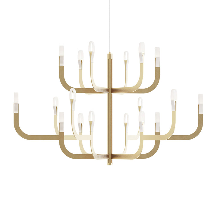 J-us LED Pendant Light Lighting Luceplan Satin Gold 3 Double Arms