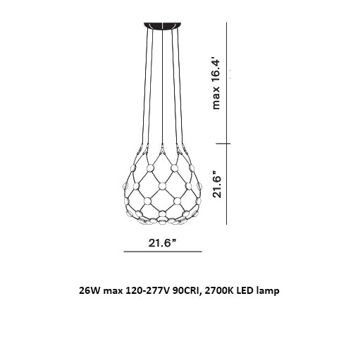 Mesh Suspension Light Lighting Luceplan