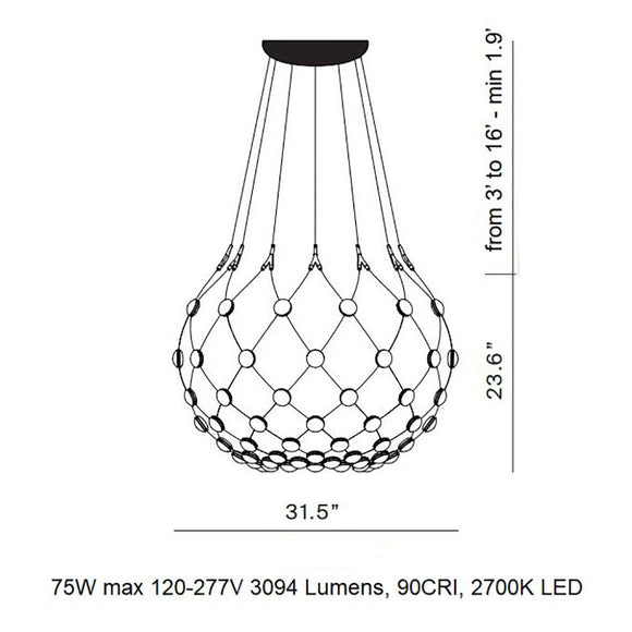 Mesh Suspension Light Lighting Luceplan