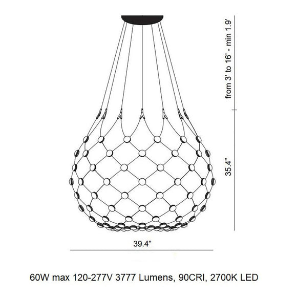 Mesh Suspension Light Lighting Luceplan