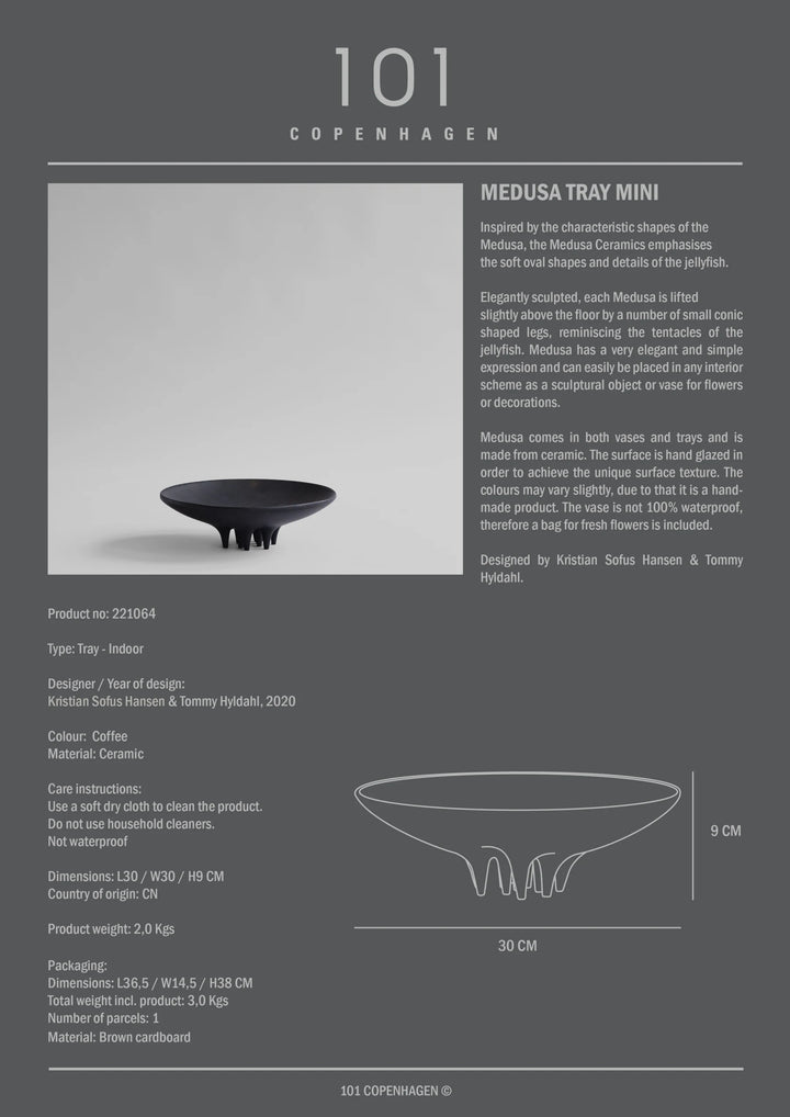 Medusa Tray, Mini - Coffee Decorative Bowl 101 Copenhagen   